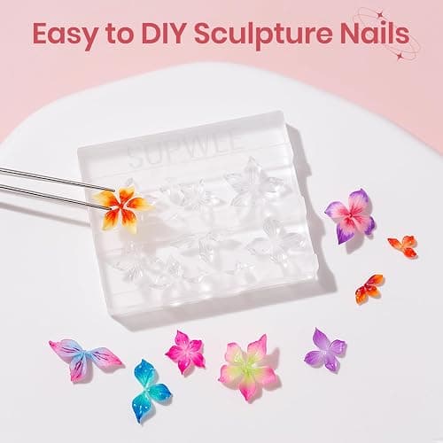 SUPWEE 3D Nail Art Gel Clear and White Solid Builder Gel for Nails | Non-Stick Hand 3d Sculpting Gel for Nail Art Molding Gel with Dual Form for Carving Pattern Decoration Nail Art Home Manicure thumbnail 2