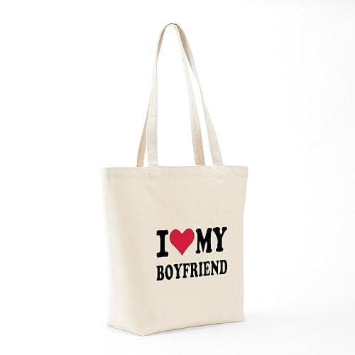 CafePress I Love My Boyfriend Tote Bag Reusable Natural Beige Canvas Shopping Bag thumbnail 7