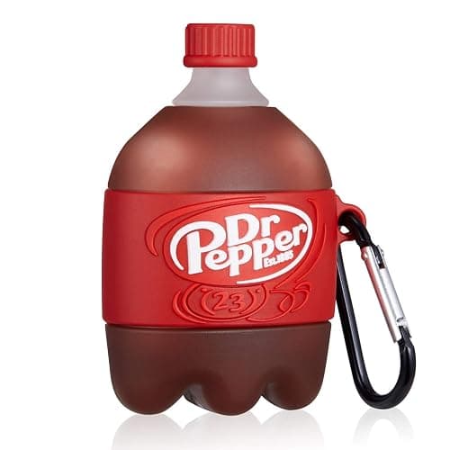 Shineyii for Airpod 2/1 Soft Silicone Case Cute Cartoon Kawaii Funny Cover Fashion Drink Protective Skin Accessories Keychain for Girls Teens Cases for Air Pods Compatible with Airpods 2&1, Dr Pepper thumbnail 2