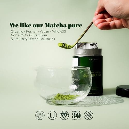 Midori Spring Emerald - Organic Ceremonial Matcha - Authentic Japanese, Organic, Kosher, Vegan 50g Bag thumbnail 4
