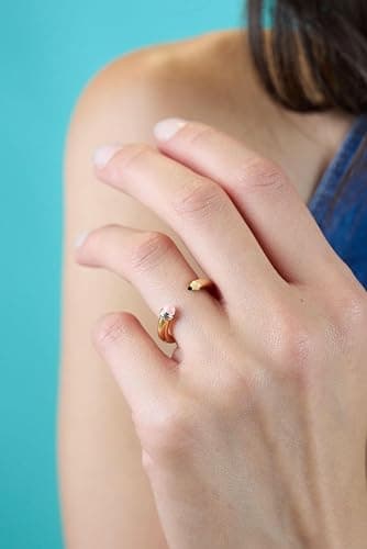 Alex and Ani Open Pencil Ring - Two Tone Nickel-Free Design, Cute Adjustable Ring, Fits Size 7, Unique School-Day Fashion for Women thumbnail 4