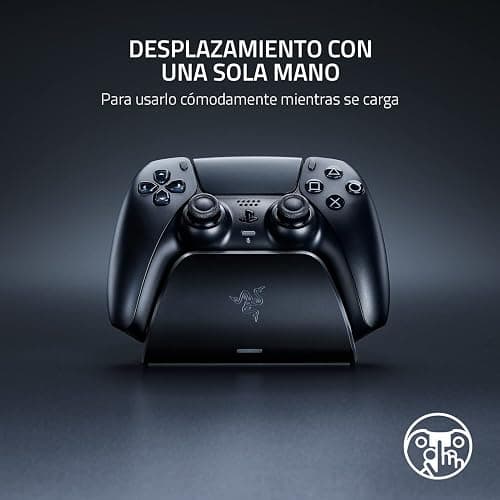 Razer Universal Quick Charging Stand - Para el mando DualSense de PlayStation 5 (carga rápida, diseño de soporte curvo, alimentación USB, navegación con una sola mano) Negro Midnight thumbnail 5