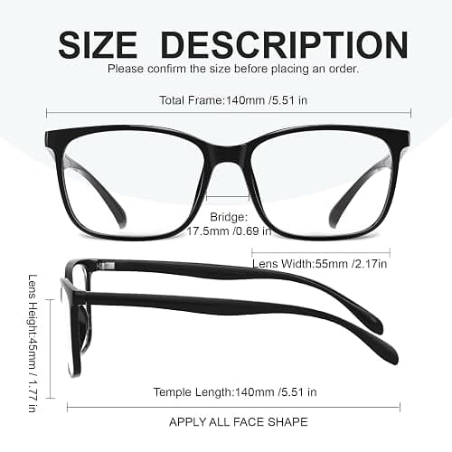 hunsquer Blue Light Glasses for Women Blue Light Blocking Glasses Men Computer Gaming Blue Screen Glasses Mens Blue Light Blocker Glasses thumbnail 6