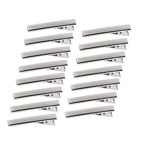 Silver Metal Alligator Hair Clips Pins 100 Pcs Flat Top with Teeth For Hairdressing Salon Hair Grip Arts and Crafts Projects Hairpins for Women and Hairdresser(Alligator clip 55mm) - Image 1