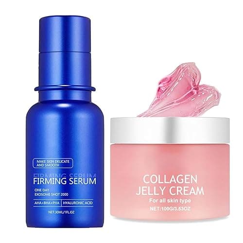 Glow Boost Duo, Collagen Jelly Cream & Zero Exosome Shot 2,000 Facial Serum, Korean Skin Care, Pore Care, Firming Elasticity Hydration - Image 1