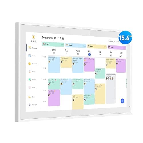 Digital Calendar, 15.6 Inch Wall Planner Electronic Calendar & Chore Chart, Smart Touchscreen Interactive Display for Family Schedules, Great for Organizing Your Routines, Wall & Desk Mountable - Image 1