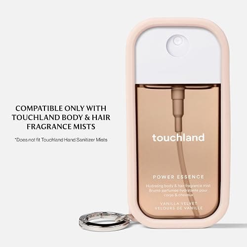 Touchland Body Mist Silicone Case with Keyring, 2 FL OZ - Rosy White thumbnail 2