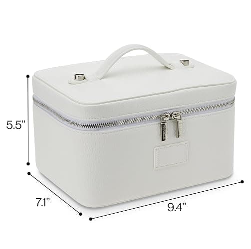 ETOILE - Vanity Case Off White - Stylish Travel Makeup Bag Organizer with Dividers thumbnail 6