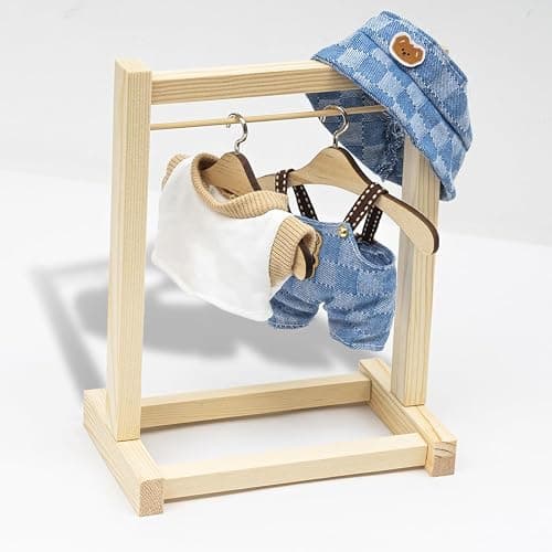 Clothes for Labubu 17cm Dolls(NO Doll) Dolls Outfit for Labubu with Accessories Suit Cute for Lububu Stylish Dress Up Set for LA BUBU Denim Plaid thumbnail 2