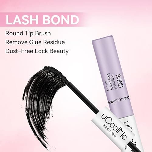 Lash Bond and Seal uCoolMe Waterproof for Lash Clusters 144Hours Super Hold Long-Lasting Non-Irritating Eyelash Glue for DIY at Home(Black Bond,10ML) thumbnail 6