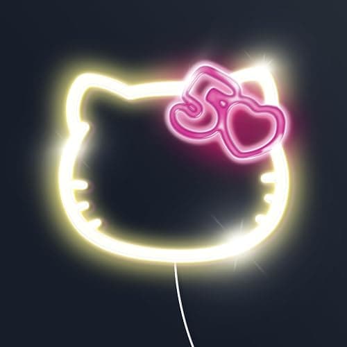 Hello Kitty 50th Anniversary Light-Up Wall Decor – USB Powered Neon LED Sign with Pink and White Lights, Cute Decorative Wall Art for Bedrooms, Parties, and Gifts thumbnail 2