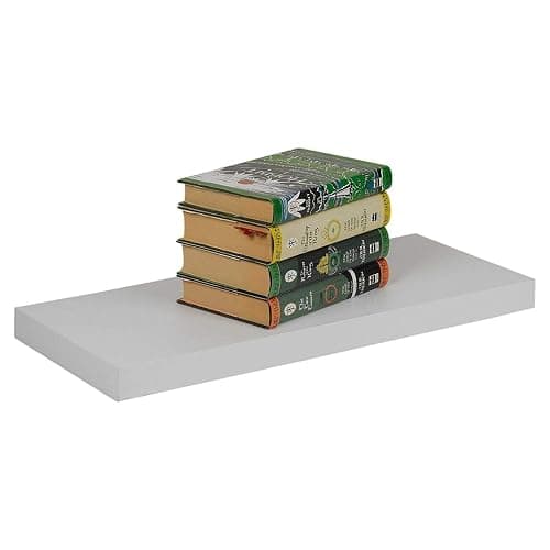 Urbn-Living 60cm White Wooden Floating Wall Mount Shelves Display Unit thumbnail 3