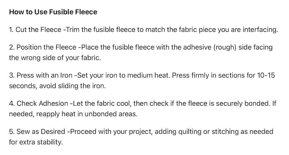 Fusible Fleece 20in x 5yd for Crafting, Quilting & Sewing by H.B.I. Products thumbnail 7