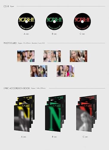 Itzy - Not Shy Album [Random ver.] [Pre Order] CD+Photobook+Folded Poster+Pre Order Benefit+Others with Extra Decorative Sticker Set, Photocard Set thumbnail 3