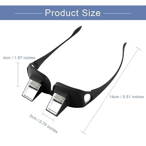Lazy Glasses for Reading in Bed, 90 Degree Prism Glasses, Adjustable HD Glasses for Watching TV Lying Down, Neck Pain Relief, Unisex Over Prescription Eyeglasses thumbnail 5