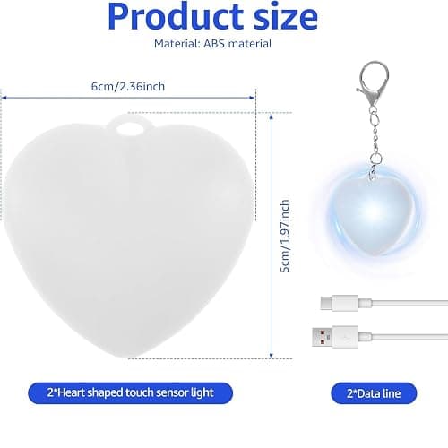 Love Wallet Tote Bag Touch Sensing Light – Luce da borsetta a forma di cuore attivata al tocco, mini lampada ricaricabile a LED con sensore di movimento per borse, portafogli e regali per donne (2 thumbnail 6