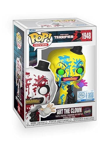 Epic Collectibles Pop Movies: Terrifier 3 - Art The Clown in Blacklight (Chase Variant) Limited Edition Exclusive Vinyl Figure Bundled with Box Protector Compatible for Funko - Image 1