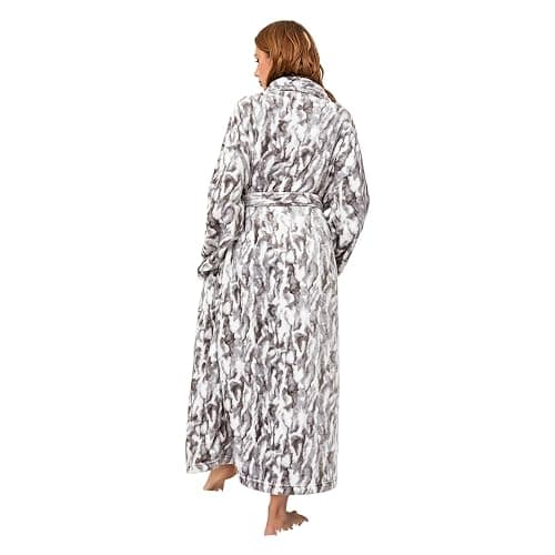 RONGTAI Womens Bathrobe Ladies Fleece Plush Warm Long Robes Fleece Nightgown Sleepwear thumbnail 2