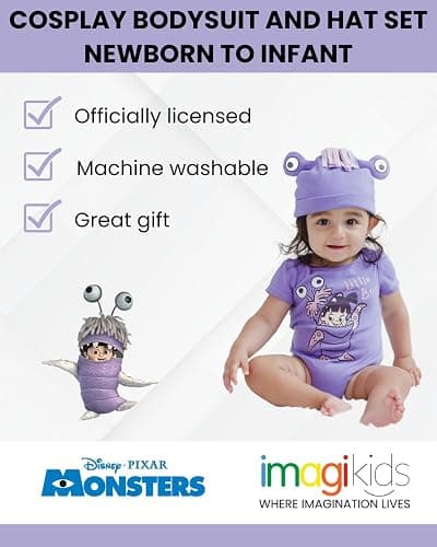 Disney Cosplay Baby Bodysuit and Hat Set Newborn to Infant Sizes (Newborn - 24 Months) thumbnail 3