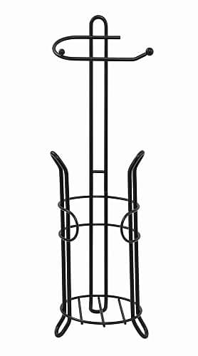SunnyPoint Freestanding Toilet Paper Holder with Storage – Holds 3 Spare Rolls, Heavy-Duty Steel, Black Finish, Easy Assembly, Space-Saving Bathroom Organizer thumbnail 8