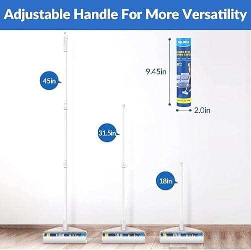 Large Lint Rollers for Carpet: Sticky Rollers for Floor DELOMO 9.45 in with 3 Extendable Handle, Long Handle Sticky Mop for Cleaning Carpets, Cars, Bedding, Couches, and Pet Hair - for Pet Homes thumbnail 2