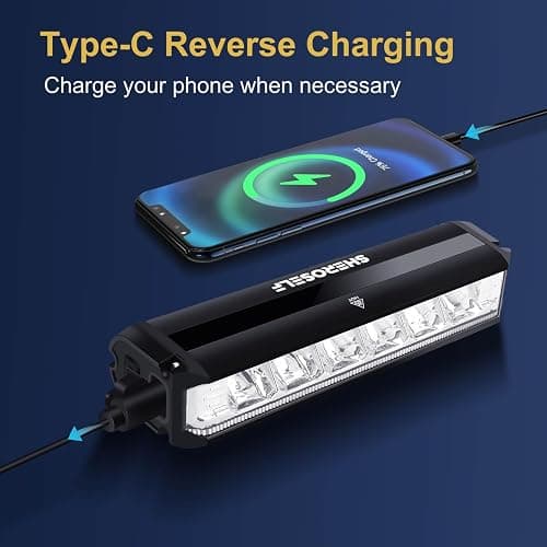 SHEROSELF Super Bright 6 LED Bike Lights - 5 Lighting Modes, IPX5 Waterproof, Type-C Rechargeable Bicycle Headlight - Perfect for Adult Kid Mountain Road Commuter Cycling Night Riding thumbnail 2