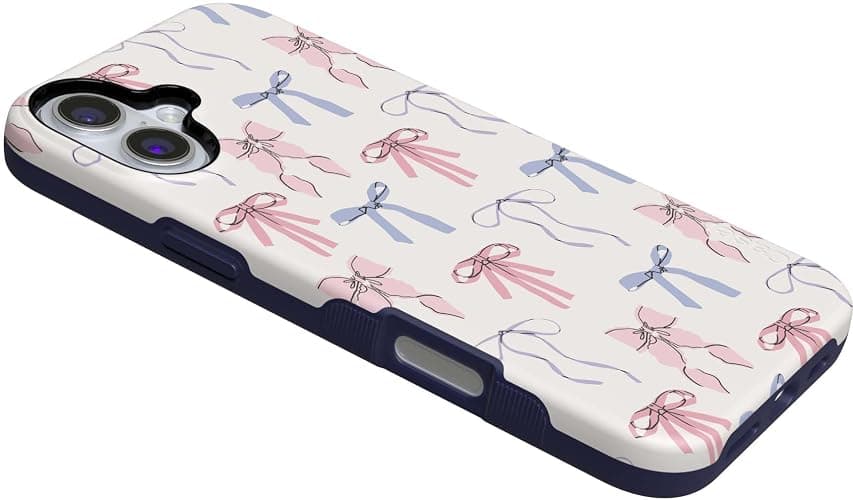 Casely iPhone 16 Case | Coquette Girlie | Pastel Bows Case | Bold Protective Design | Compatible with MagSafe - Image 1