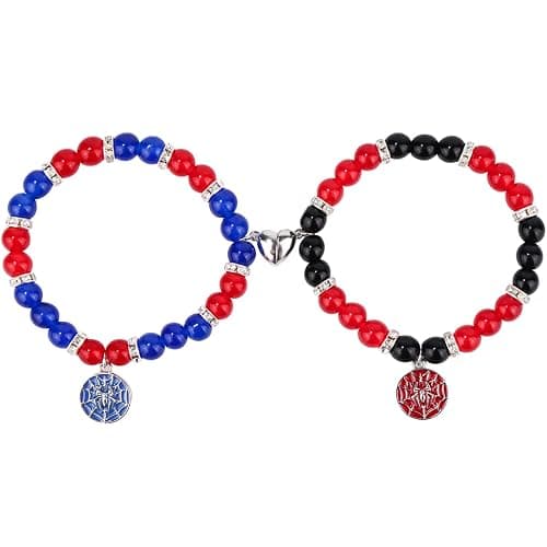 Mikovivi Spider Matching Bracelets for Couples & Best Friends, Elastic Magnetic Friendship Bracelets Valentines Birthday Jewelry Gifts for Women Teens Girls Soulmate Sister - Image 1