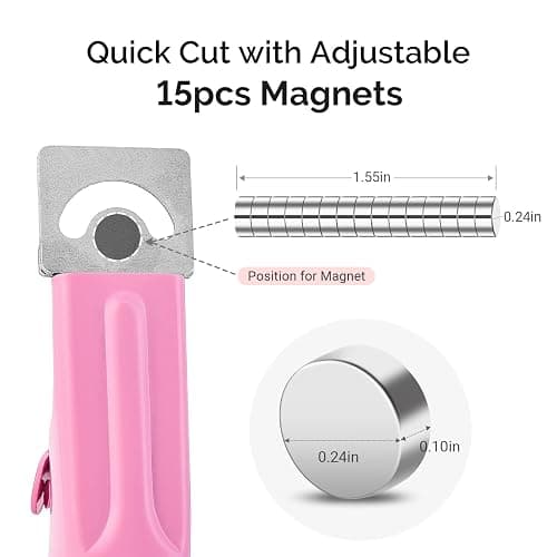 MelodySusie Acrylic Nail Clippers with 15Pcs Magnets Tip Cutters for Fake Gel Nails Sharp Professional Manicure Pedicure with Length Measurement Trimmer Nail Care Tools (Pink) thumbnail 2