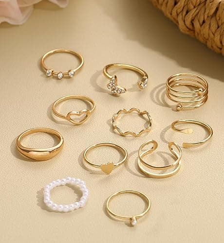 iF YOU 25 Pcs Gold Knuckle Ring Set for Women, Chunky Stackable Finger Midi Rings, Silver Simple Stacking Cute Rings Pack Trendy Stuff Jewelry Gift thumbnail 7
