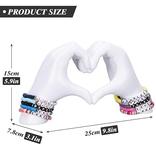 DOVDOV Hand Heart Decorative Statue, White Heart Decoration, Modern Art Home Decoration for Room Coffee Table Office Shelf on Entryway Entrance Tabletop Decoration and Ornament. thumbnail 3