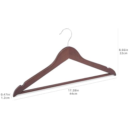 Amazon Basics Durable Wooden Suit Clothes Hangers - Cherry (Pack of 80) thumbnail 8