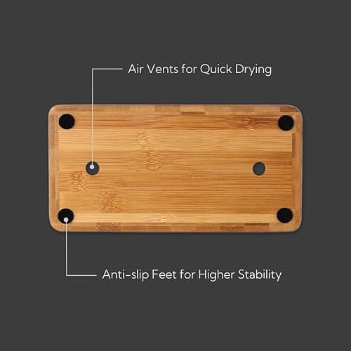 KITCHENDAO XL Bamboo Universal Knife Block Holder with Slots for Scissors and Sharpening Rod, Safe, Space Saver Knives Storage Stand Display without Knives, Unique Slot Design to Protect Blade thumbnail 6