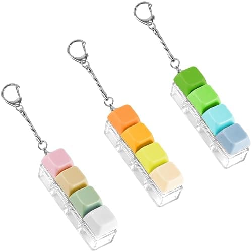 XQC 3PCS Keyboard Fidget Toy - Crisp Clicking Stress Relief Toy for Adults, Portable Sensory Anxiety Relief Keychain (Multicolor) - Image 1