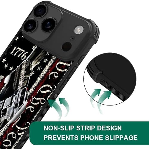DJSOK Case for iPhone 17 Pro Max,Compatible with MagSafe,Anti-Scratch Shockproof Case,Classic American Flag 1776 We The People thumbnail 4