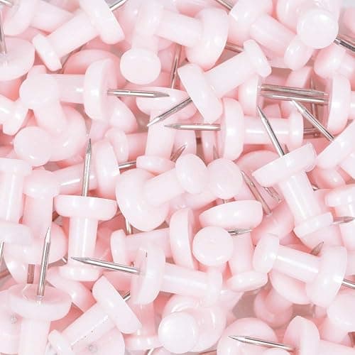 JAM PAPER Colorful Push Pins - Baby Pink Pastel Pushpins - 100/Pack thumbnail 5