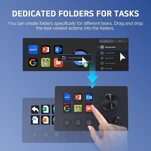 ActionRing Streaming Macro Keypad, Stream Controller Deck, Gaming Shortcut Keyboard, with Customizable 6 LCD Shortcut Keys, 3 Buttons and 3 Knobs, Trigger Actions in OBS/Twitch/YouTube, Windows 10/Mac14.0 (N3 Black) thumbnail 6