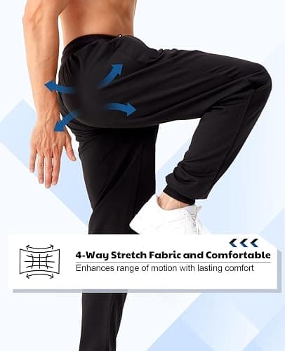 OZYJD Mens Sweatpants with Zipper Pockets 5 Pack Athletic Joggers for Men Warm Slim Fit Track Workout Running Sweat Pants thumbnail 7