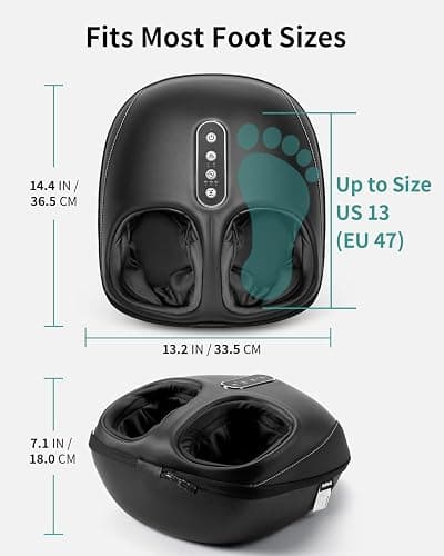 Nekteck Shiatsu Foot Massager with Heat, Foot Massager Machine for Plantar Fasciitis, Neuropathy Pain, Deep Kneading, Air Compression, Remote APP Control, Gifts for Her Him, Fits Up to 13" thumbnail 8