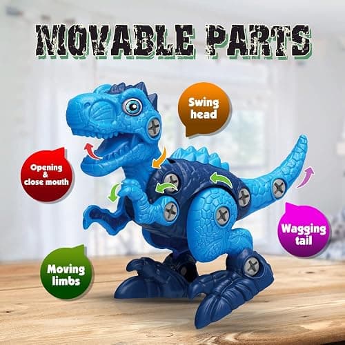 Dinosaur Toys for 3, 4, 5, 6, 7 Year Old Boys, Take Apart Toys with Electric Drill for Kids, STEM Educational Construction Building Toy, Ideal Birthday Christmas Easter Gifts, Incl Tyrannosaurus Rex thumbnail 5