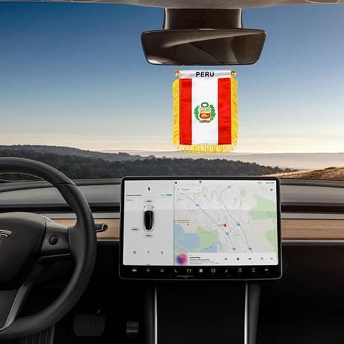 Peru Hanging Flag with Suction Cup 4x6 Inch - Double Sided Peruvians Mini Banner for Car Rearview Mirror and Window Decor thumbnail 2