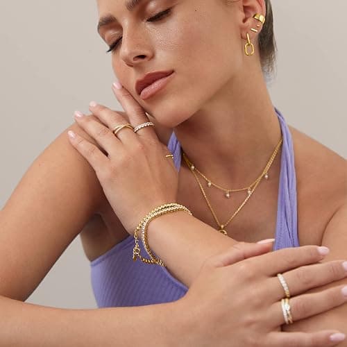 PAVOI 14K Gold Plated Convertible Paperclip Earrings for Women - Trendy Paper Clip Link Huggie Hoop Earrings - Chain Link Drop Dangle Hoops with Cubic Zirconia - Two-Toned Statement Jewelry thumbnail 4