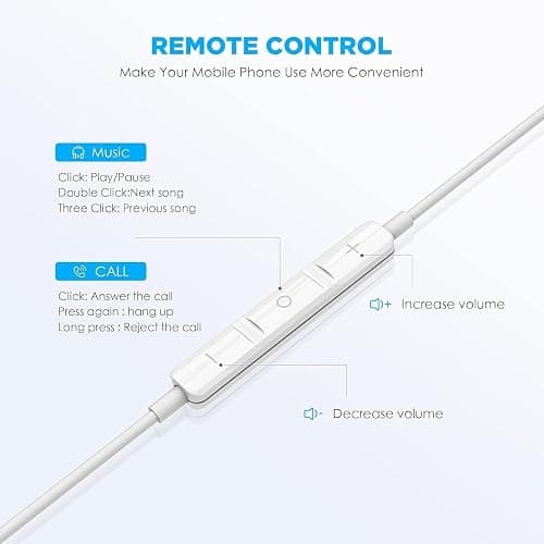 2 Packs USB C Headphones for iPhone 16/15 Earbuds with Microphone & Volume Control HiFi Stereo Type C Earphones for Galaxy S23/S22/S21/S20/Ultra Note 10/20, for iPad Pro Pixel 7/6/6a/5/4 OnePlus 9 8 - White thumbnail 3