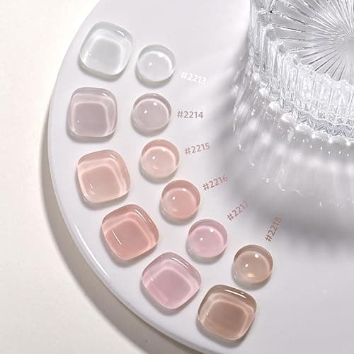 GAOY Jelly Nude Gel Nail Polish Set, 6 Transparent Milky White Pink Colors, UV Light Cure Gel Polish for Salon and Nail Art DIY at Home thumbnail 7