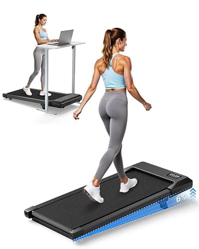 Superun Walking Pad with 6% Incline, 2.5HP Treadmill, 0.6-3.8 MPH, 300 lbs | 2.5HP Quiet Motor – 0.6-3.8 MPH portable under desk treadmill for home office operates below 45dB for quiet typing. - Image 1