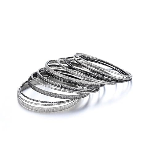 Ensoul Multiple Textured Metal Bracelets & Bangles Set for Women 18Pcs/Set thumbnail 4