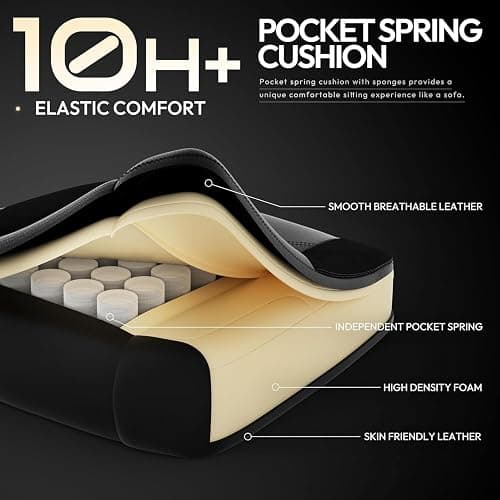 WAILOR Gaming Chair with Pocket Spring Cushion, Video Game Computer Chair with Footrest for Adults, High Back Gamer Leather Chair with Headrest and Lumbar Support for Office Gaming 300LBS thumbnail 4