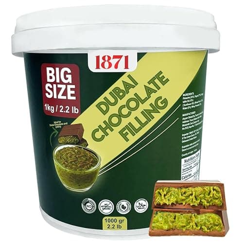 From Amazon: Dubai Chocolate Filling 2.2 Lb / 1 Kg Pistachio Cream with Crispy Kadayif | Middle Eastern Gourmet Dessert Best Ingredient For Dubai Chocolate | Rich, Crunchy & Decadent Treat (2.2 lb / 1 Kg) - Image 1