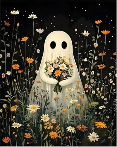 QIUYEGONGFANG Halloween Diamond Art Kits for Adults, Full Drill Diamond Art for Beginners,DIY Gem Art Crafts,Wall Painting Kit,Diamond Painting Kits for Beginners- 12x16 Inch - Image 1