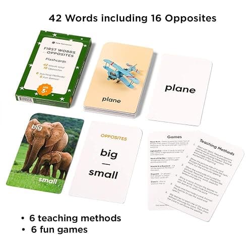Award-Winning Flash Cards for Preschool & Kindergarten – 5-Deck Set, 180 Jumbo Cards – Learn Alphabet, Numbers, Colors, Shapes, First Words, Opposites & Rhyming – for Kids Ages 2–5 thumbnail 8